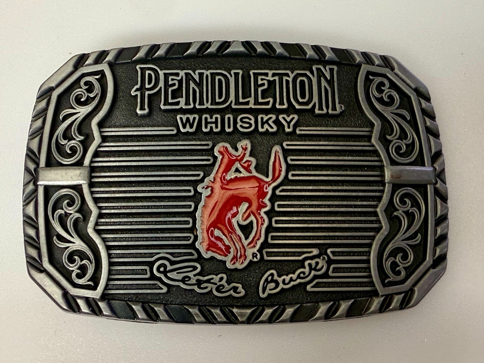 2025 Pendleton Whisky Let'er Buck Rodeo Cowboy Montana Silversmiths Belt Buckle