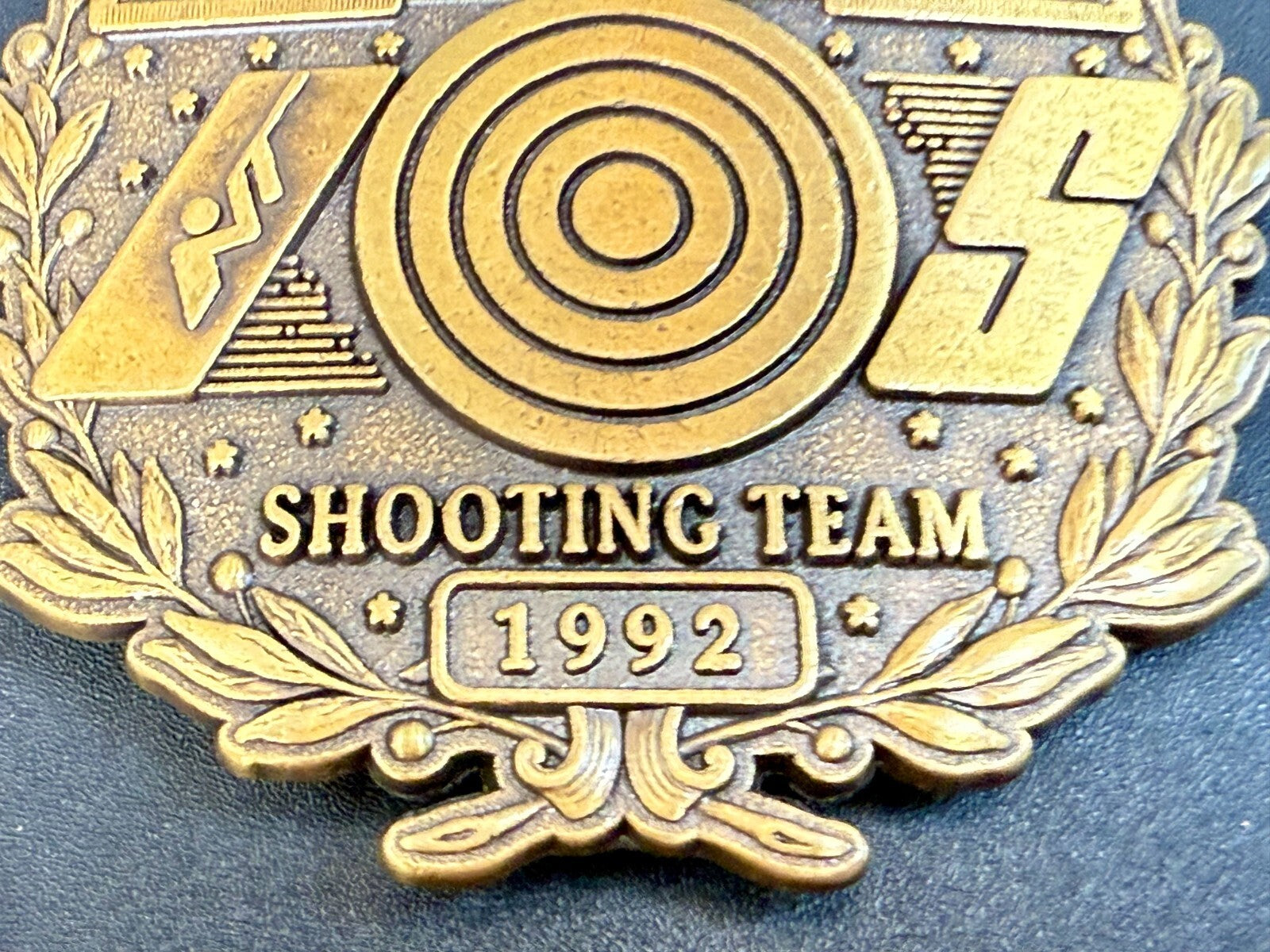 Aiming For Barcelona Shooting Team 1992 Olympics Vintage Commemorate Belt Buckle