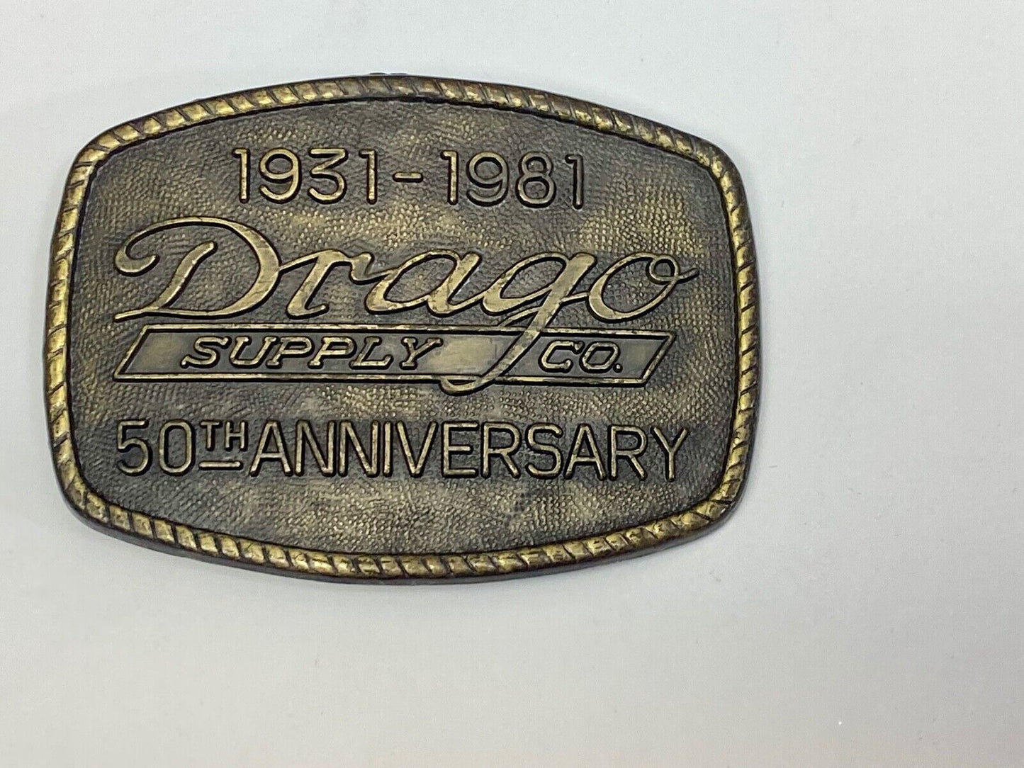 Vintage 1981 Drago Supply Company 50Th Anniversary Belt Buckle 