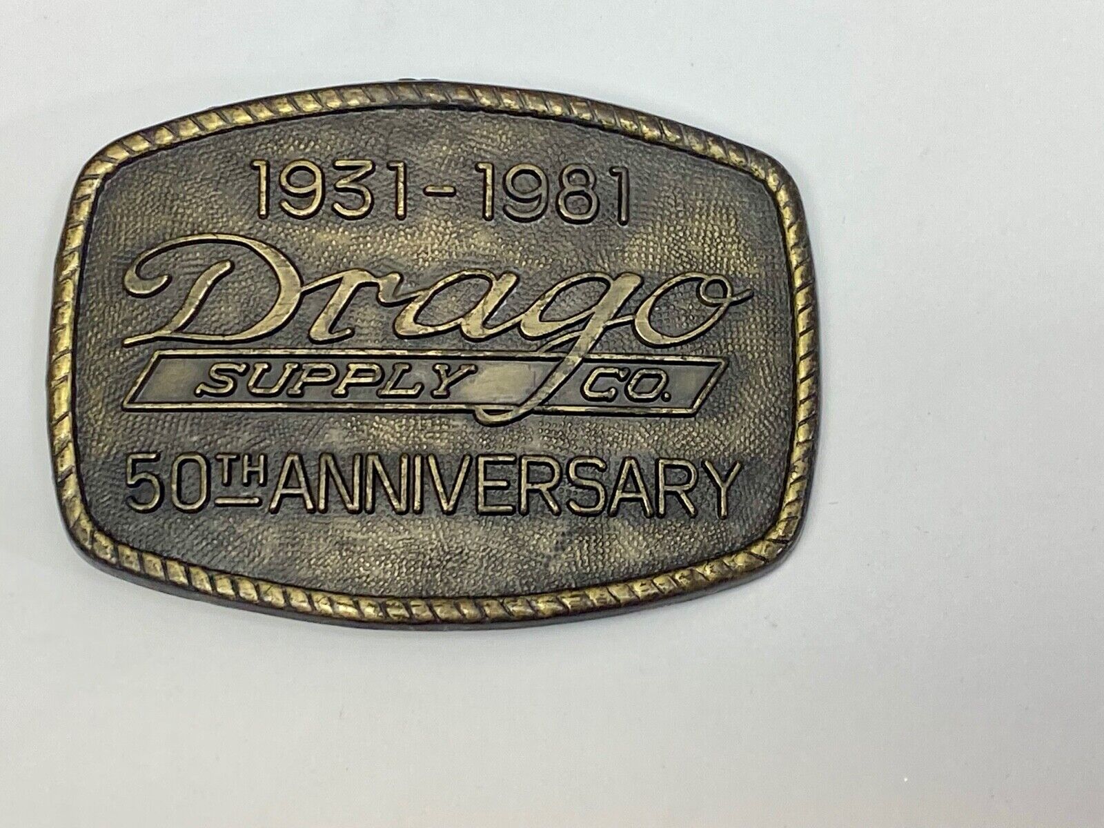 Vintage 1981 Drago Supply Company 50Th Anniversary Belt Buckle 