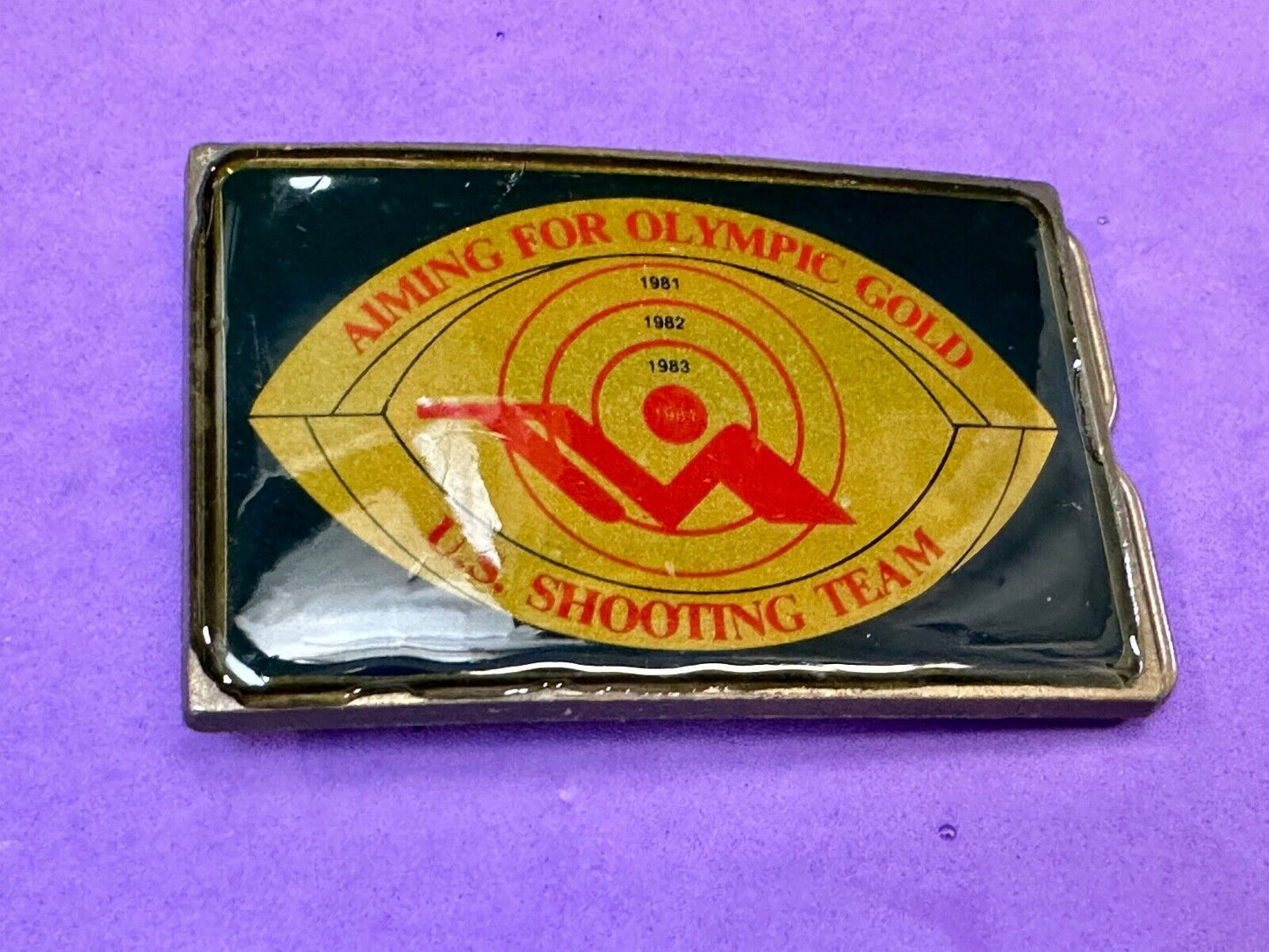 Aiming for Olympic Gold US shooting team 1984 belt buckle