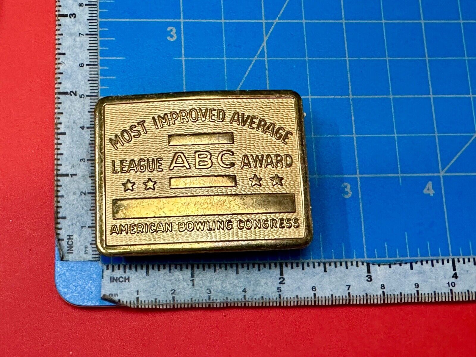 ABC Bowling League Award - NOT engraved most improved trophy belt buckle