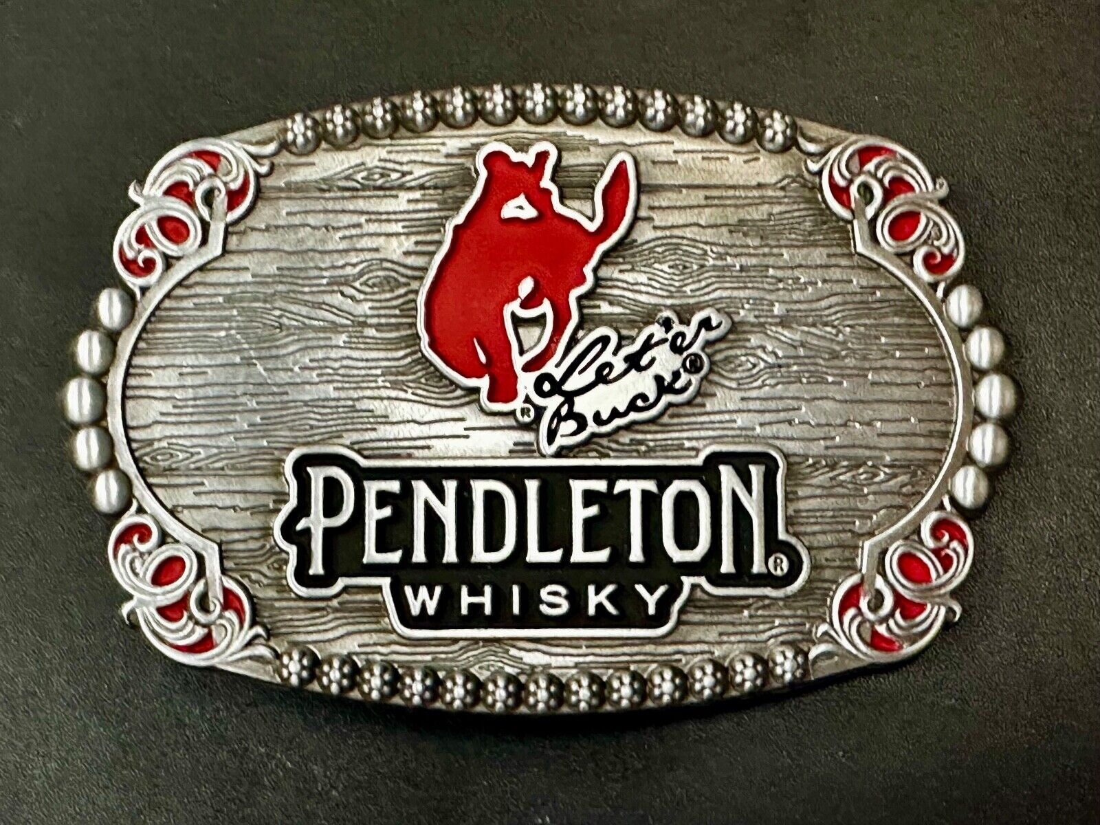 2023 PENDLETON WHISKY BRAND PROMO BELT BUCKLE MONTANA SILVERSMITHS COWBOY RODEO