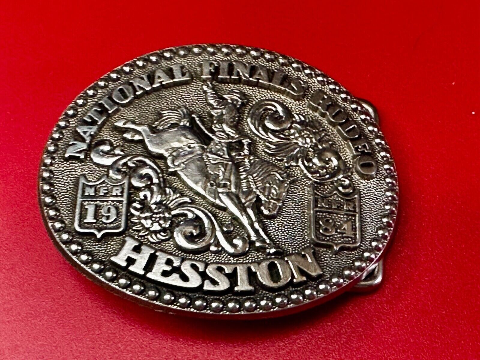 1984 Youth Hesston National Finals Rodeo NFR Collectors Rodeo Cowboy Belt Buckle