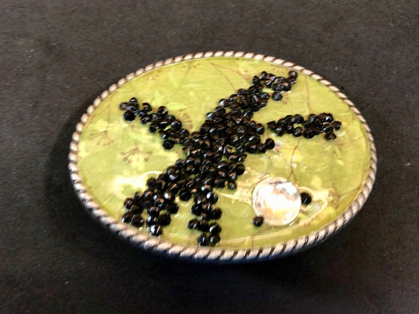 Unique IVAN western belt buckle - Stone Art Artisan pattern starfish design