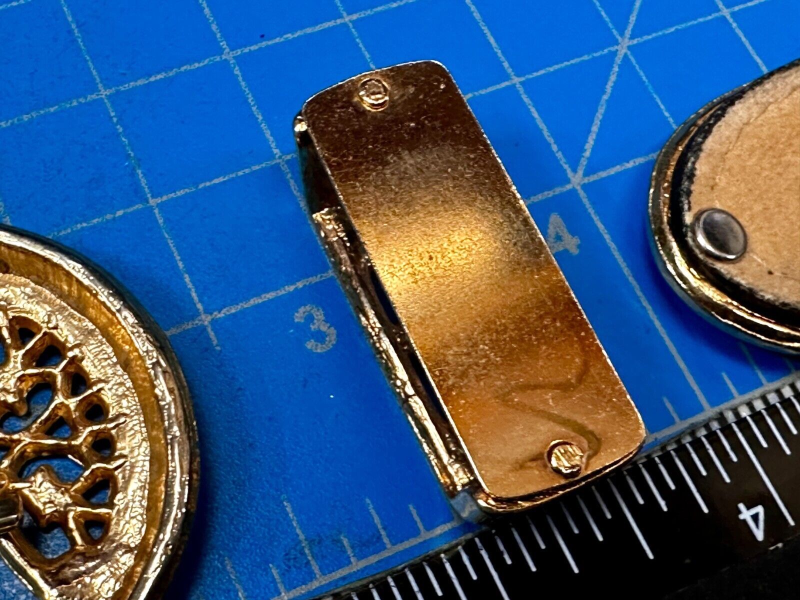 Three Piece Vintage Ranger Belt Buckle Set - Keeper & Tip Included