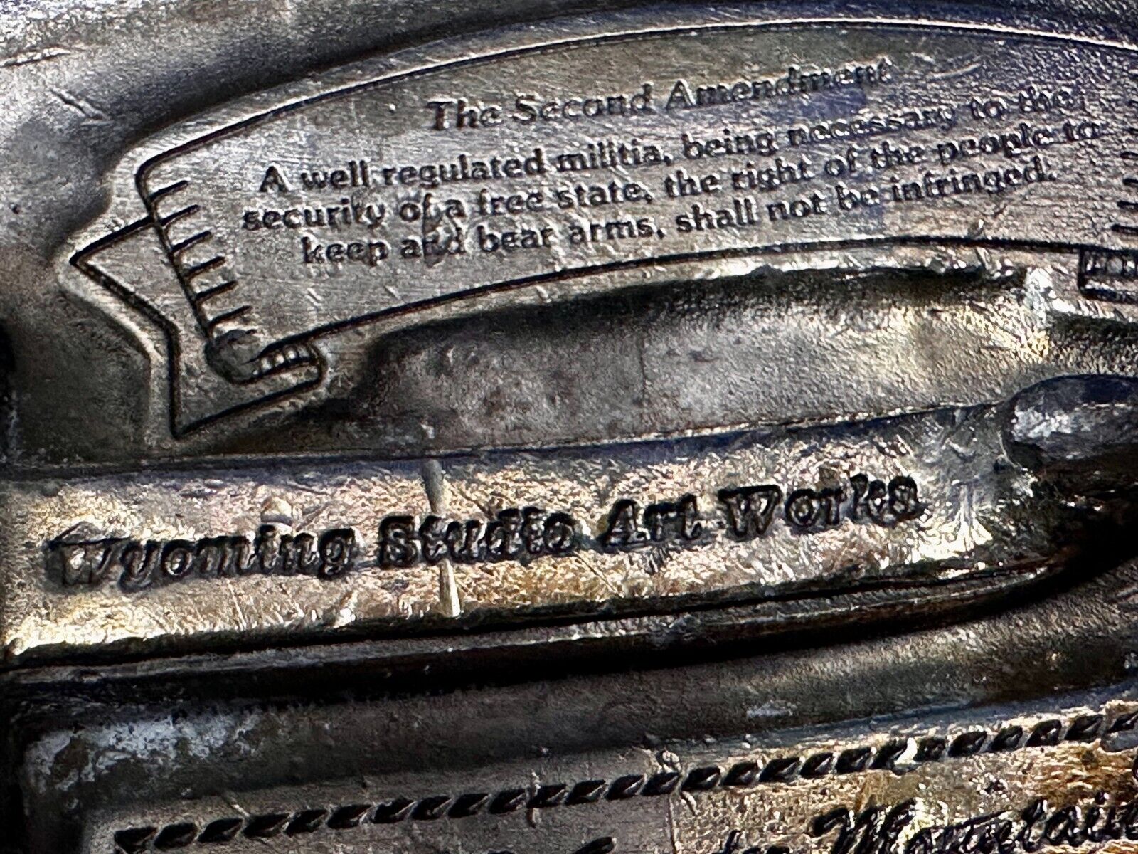 The Right To Keep and Bear Arms 2nd Amendment Vintage 1975 Belt Buckle - Wyoming
