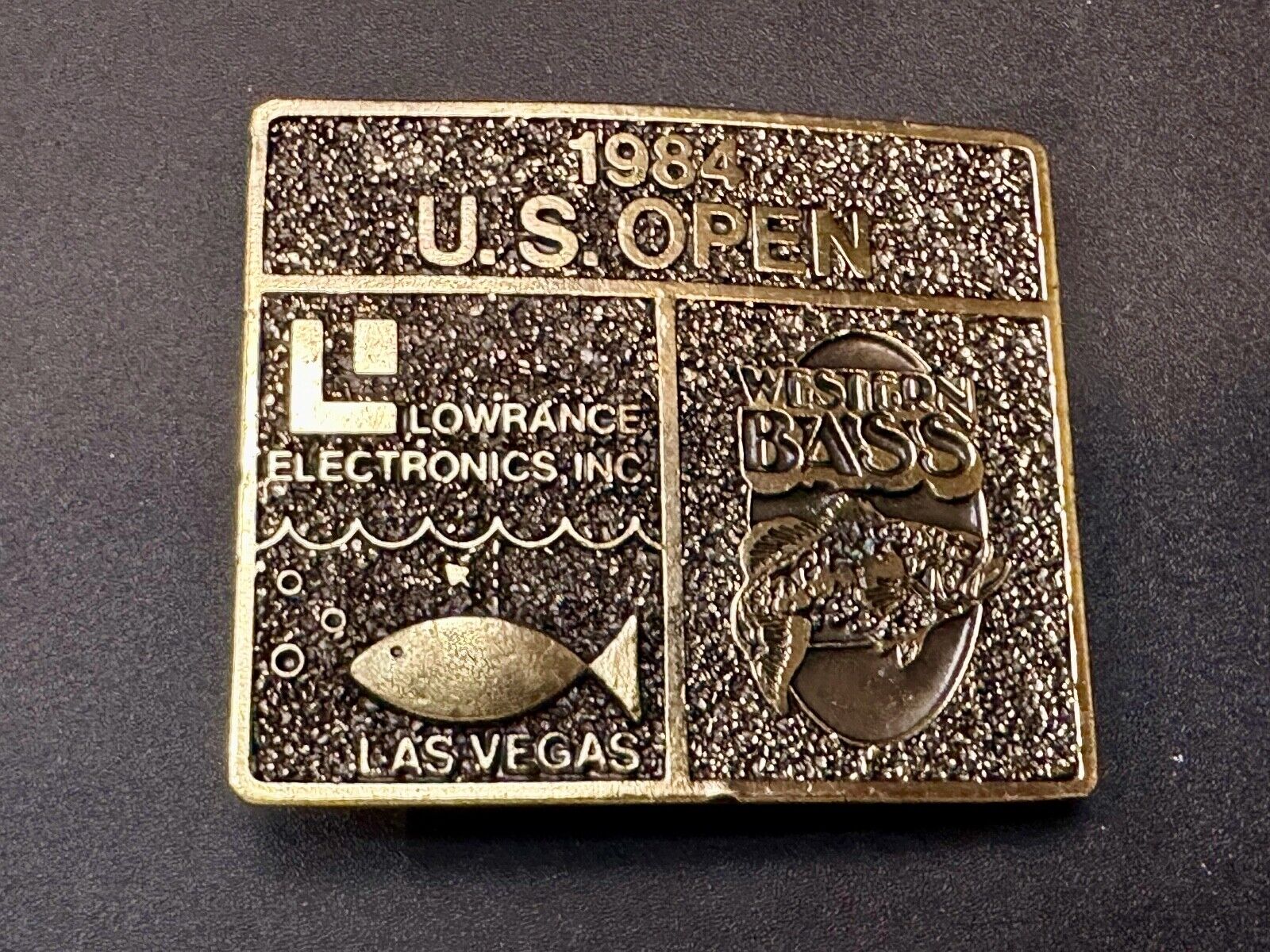 1984 US Open -Western Bass  Lawrence Electronics The Great American Belt Buckle