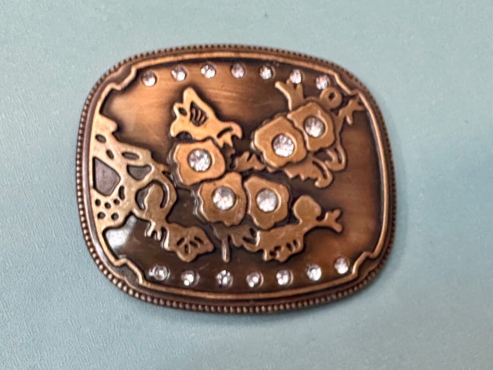 Abstract World MAP globe theme rhinestone accented belt buckle