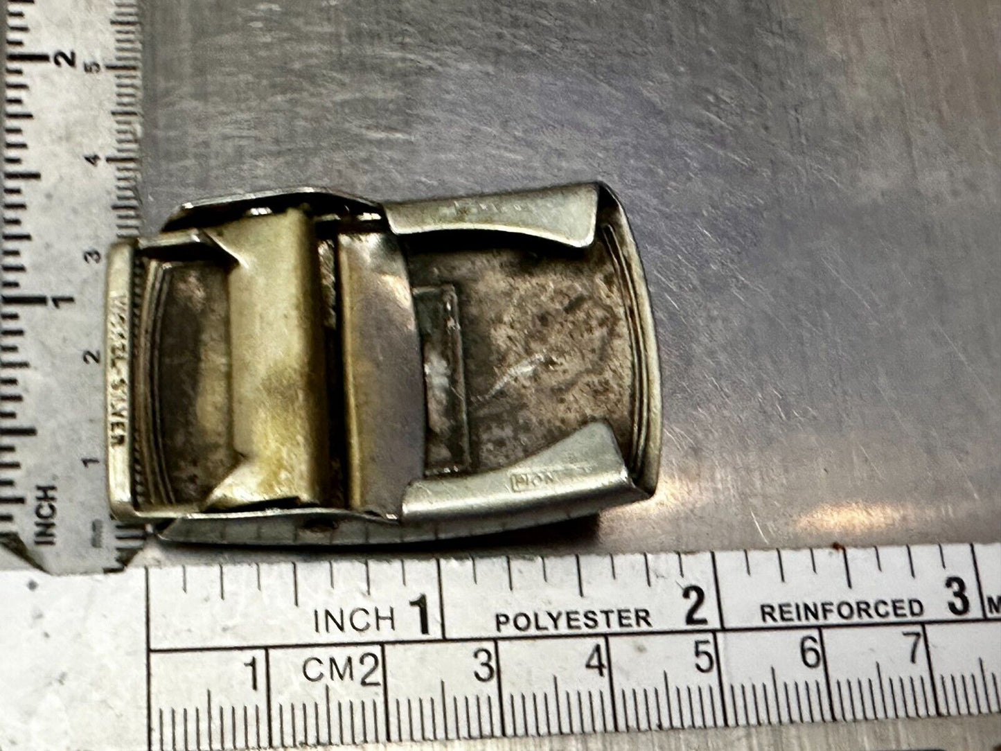 Antique Letter Monogram Initial H Art Deco Nickel Silver Belt Buckle by Pioneer