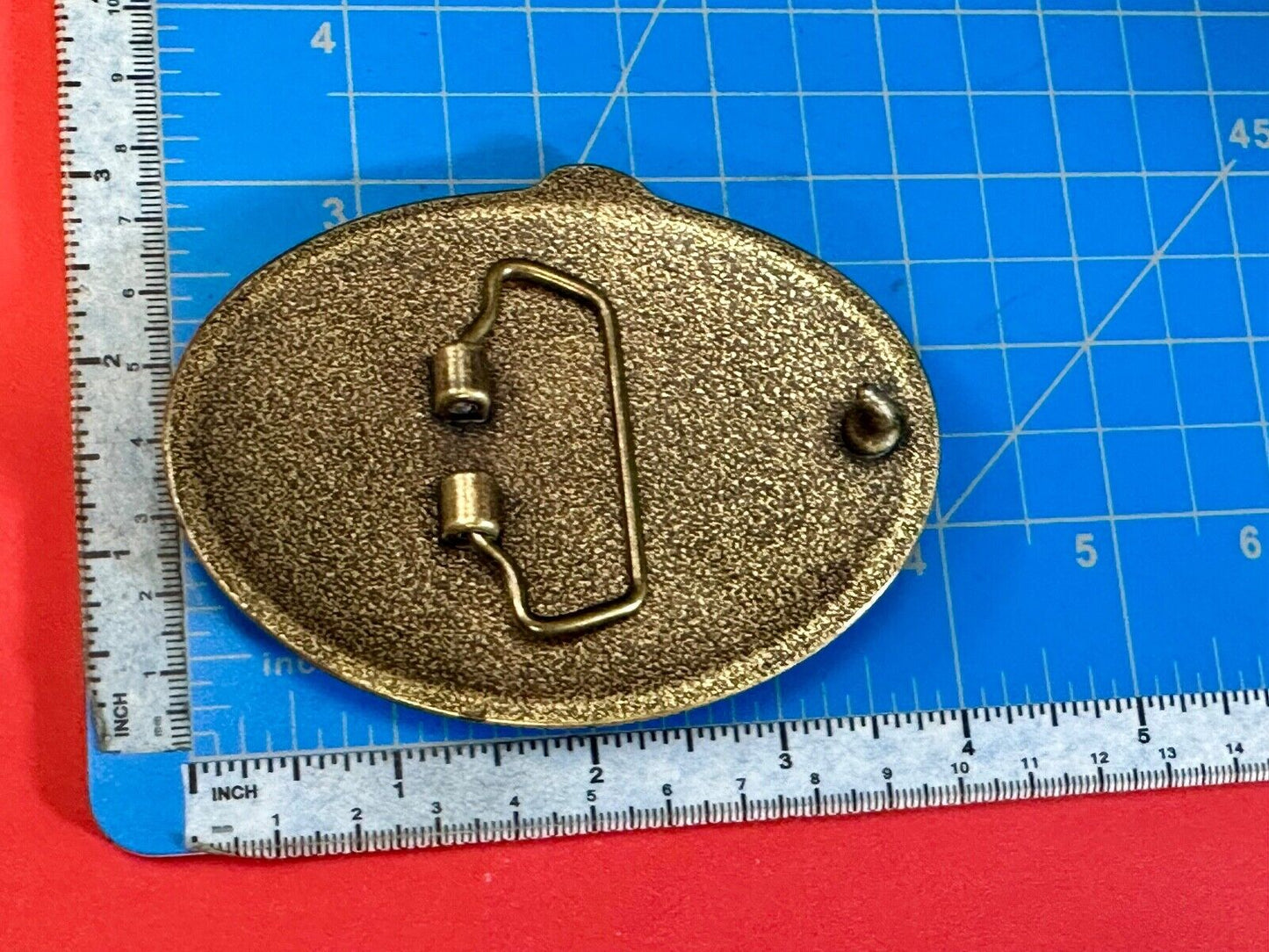 4" wide Flying Patriotic American Majestic Eagle oval belt buckle