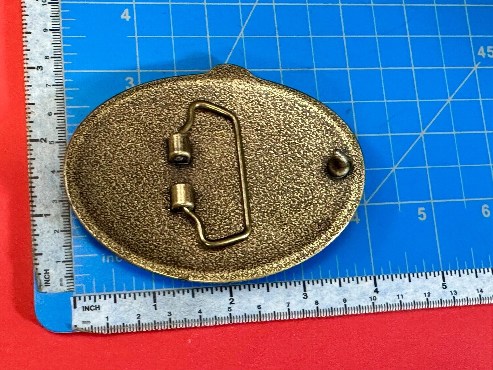 4" wide Flying Patriotic American Majestic Eagle oval belt buckle