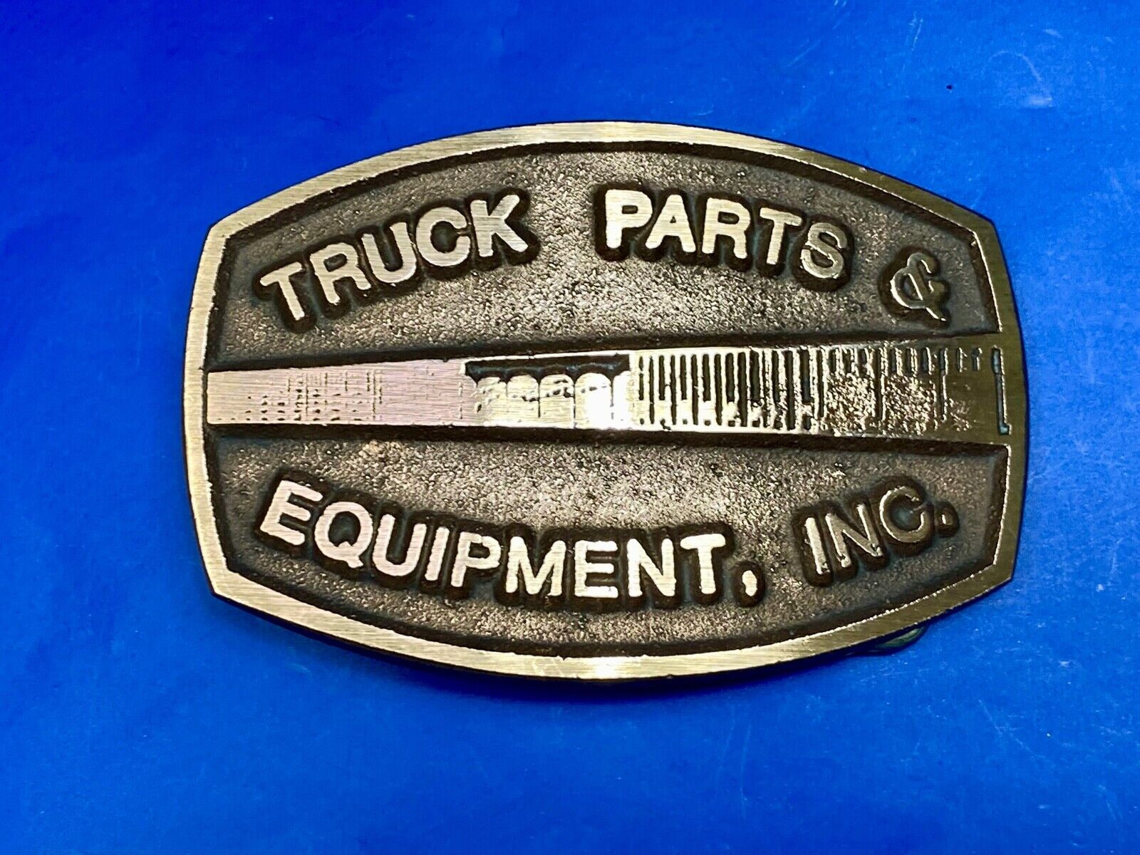 Truck Parts And Equipment Vintage Brass Tone? Belt Buckle
