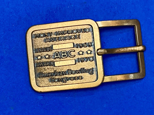 1970 ABC American Bowling Congress Belt Buckle Most Improved Avg, League Award