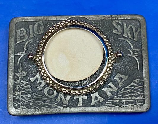 Big Sky Montana Nature Scene Vintage Blank Coin Collectors for Craft Belt Buckle
