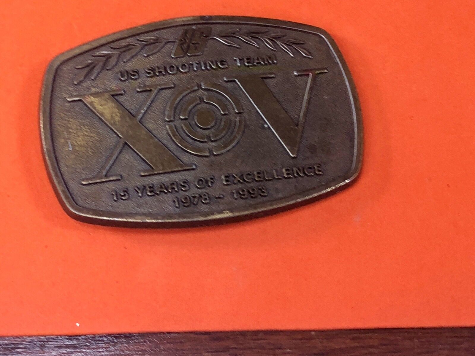US shooting team XOV belt buckle - 15 years of excelence 