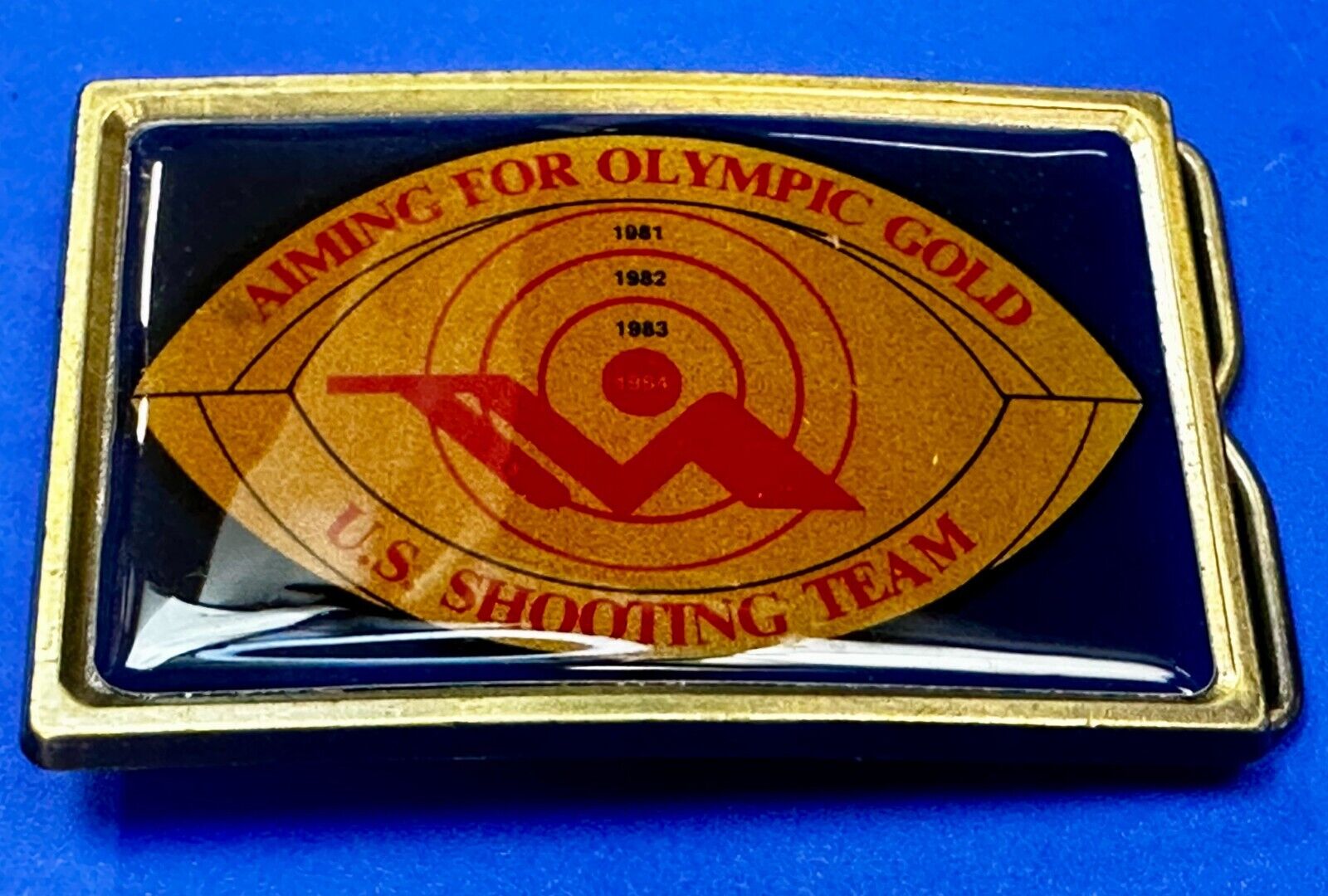 US Shooting Team Los Angeles 1984 Aiming for Olympic Gold NOS Belt Buckle