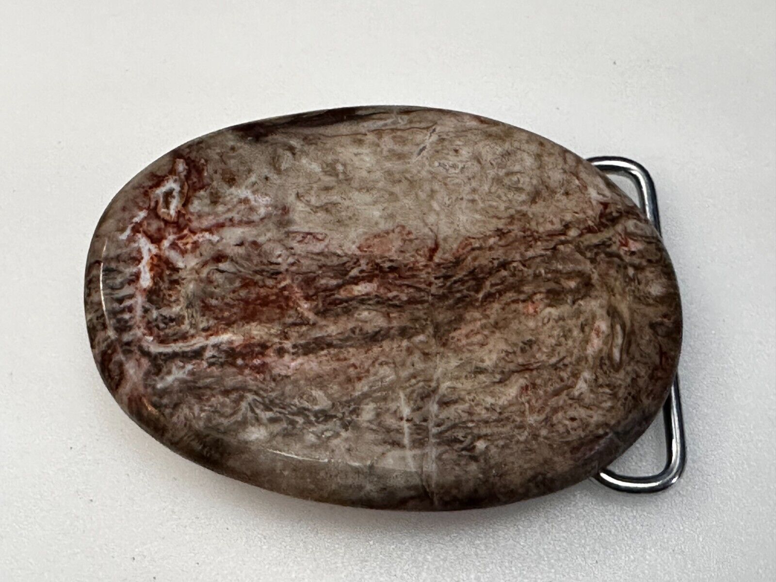 Unique Stone Rock Oval Shaped Artisan Hippy Vibe Slab Belt Buckle