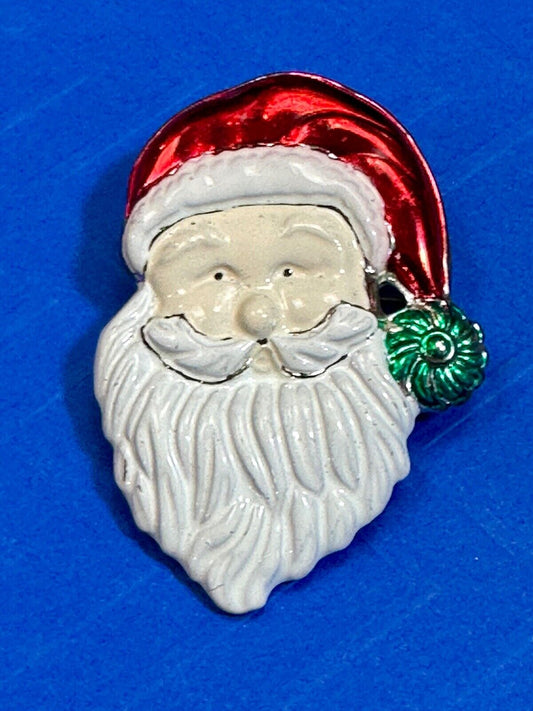 Vintage Best Santa Clause Colored Pendant Brooch Pin - Spread Holliday Cheer