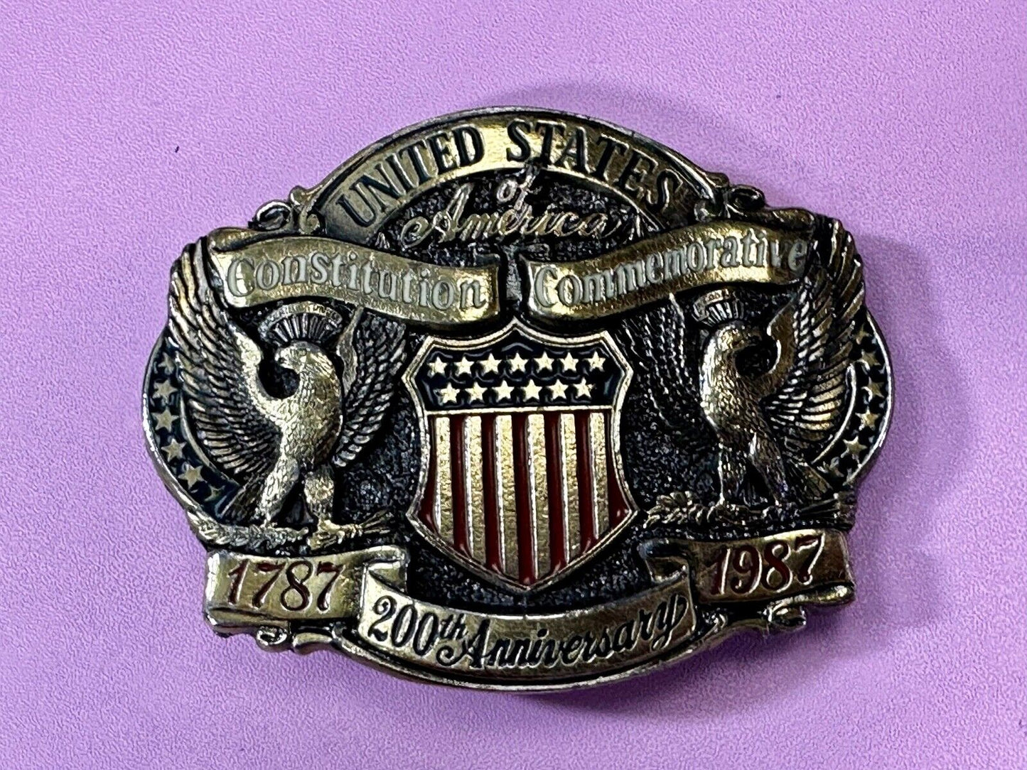 United States of America Constitution 200th Commemorative VTG 1987 Belt Buckle