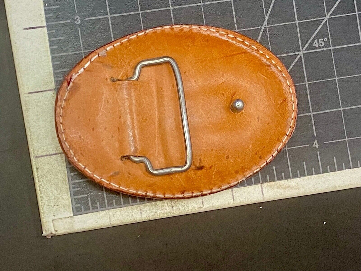 Unknown To Me!   Vintage Snake Skin? Leather? Reptile? Belt Buckle 