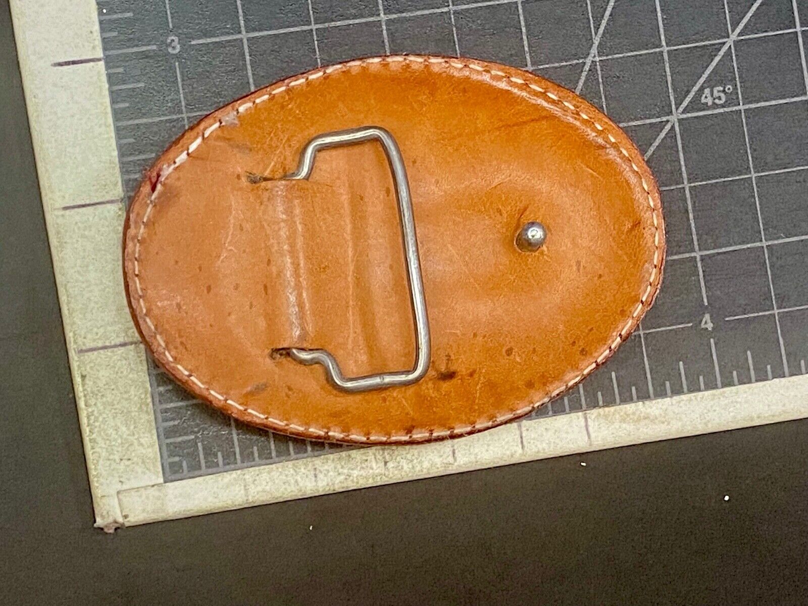 Unknown To Me!   Vintage Snake Skin? Leather? Reptile? Belt Buckle 