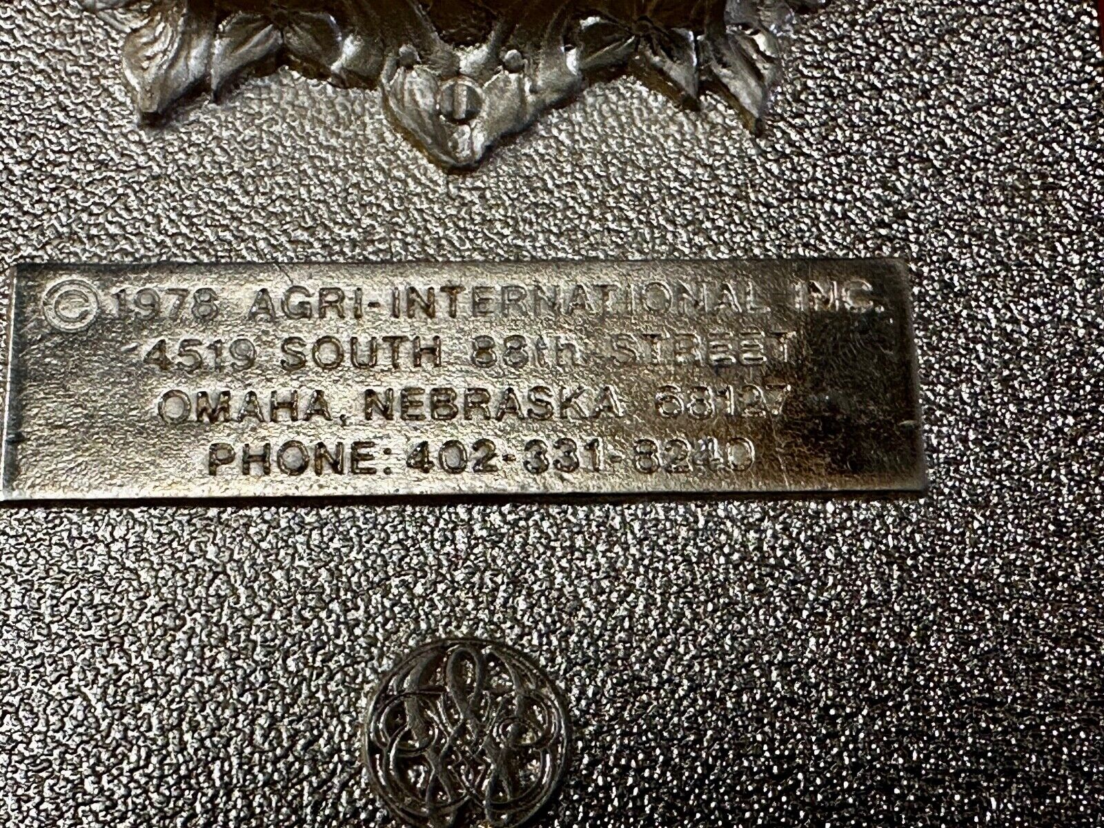 Agri International Inc Omaha NE Farming Presidents club Vintage 1978 Belt Buckle