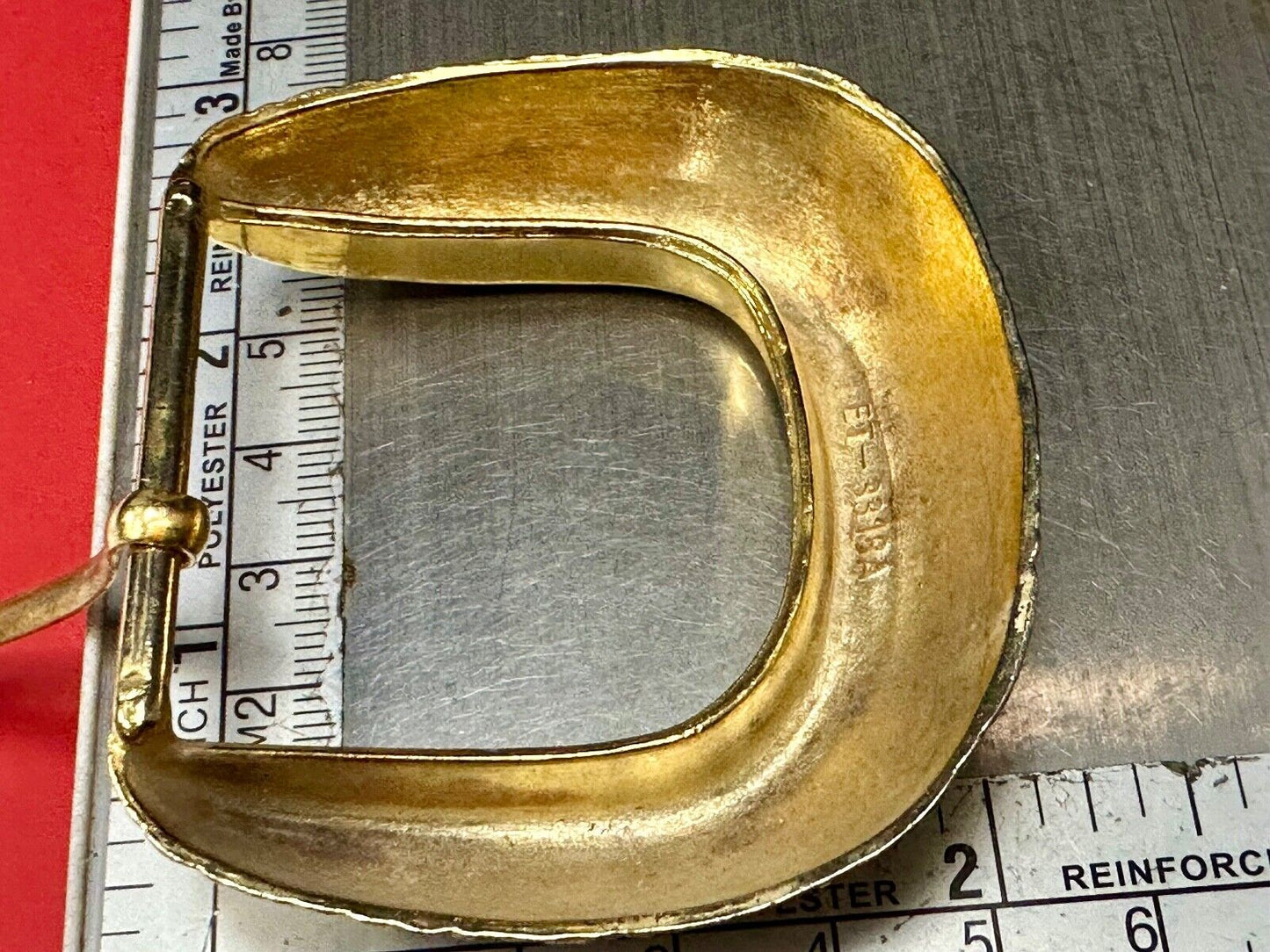 Vintage gold tone weave pattern Replacement belt buckle ET-3318