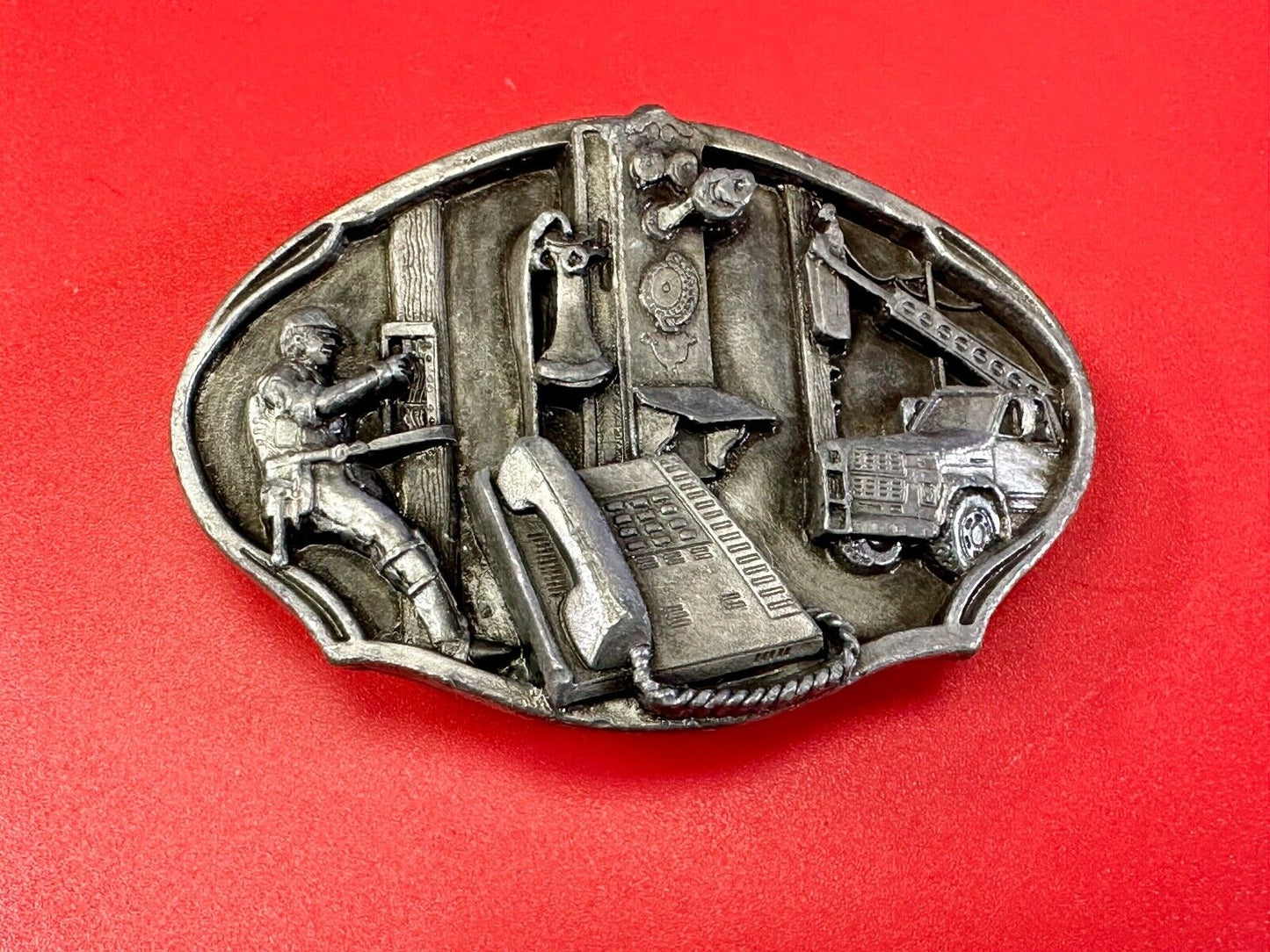 Telephone Linesmen pole climbers Telecommunication 89 Arroyo Grande belt buckle