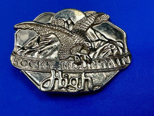 Vintage  Rockey Mountain High Eagle Mountains Silver Tone belt buckle