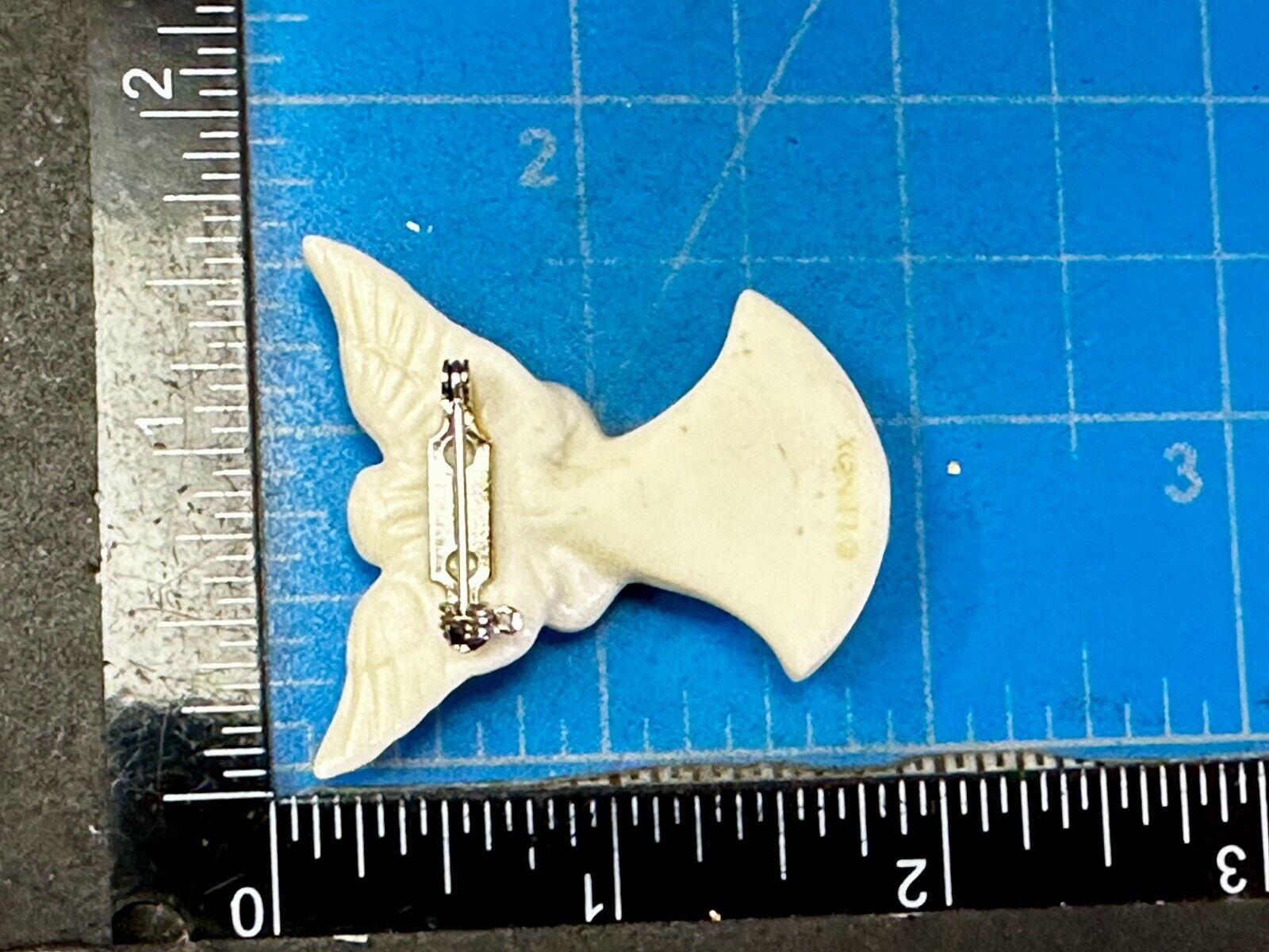 Vintage Lenox Angel w/ Gold Star White Porcelain Brooch Pin Handcrafted in China