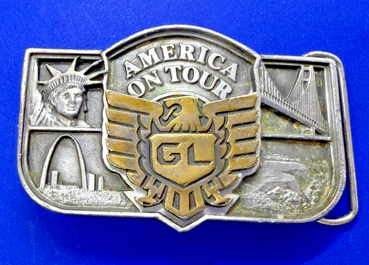 America on Tour Honda Motor Company Gold Wing Statue of Liberty Belt Buckle