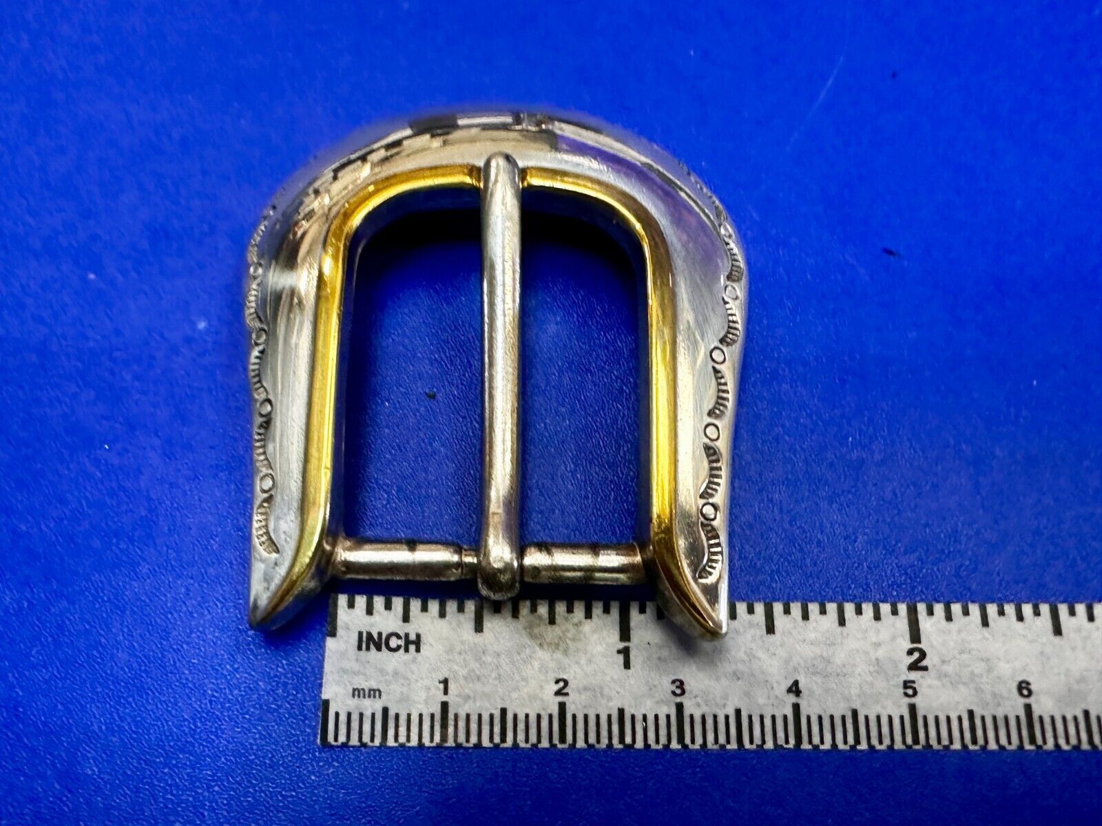 Two Tone Ranger Style Western Belt Buckle set for 1" belt  Keeper & Tip Included