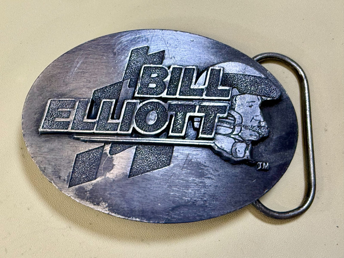 Bill Elliott NASCAR Car Racing Racer Driver Vintage 1991 Licensed  Belt Buckle