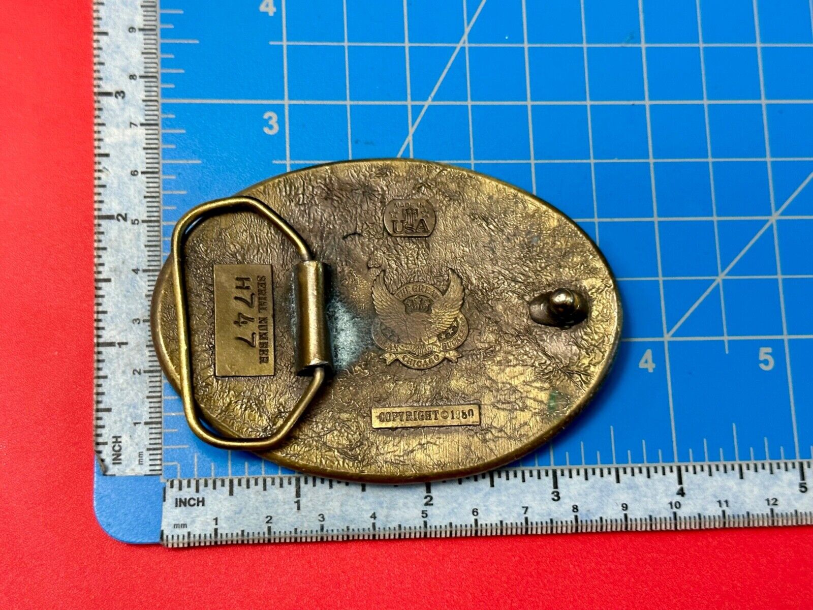 Vintage 1980 running mustang horse  - The Great American belt buckle Co
