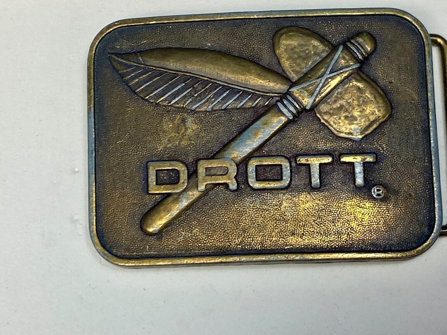 Vintage Drott Manufacturing Company Crane Construction Company belt buckle 