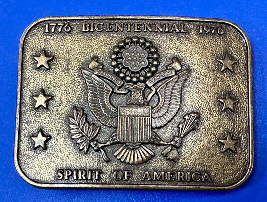 The Spirit of 76 - Patriotic American Eagle Emblem Seal vintage belt buckle