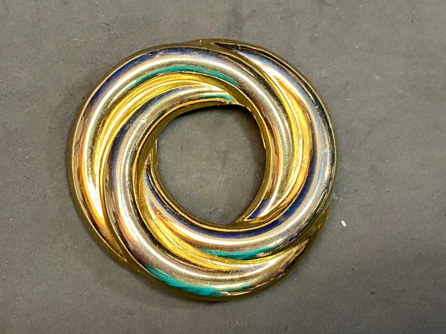 Vintage Gold Tone Multiple Stacked Rings Victorian Dress Belt Buckle 