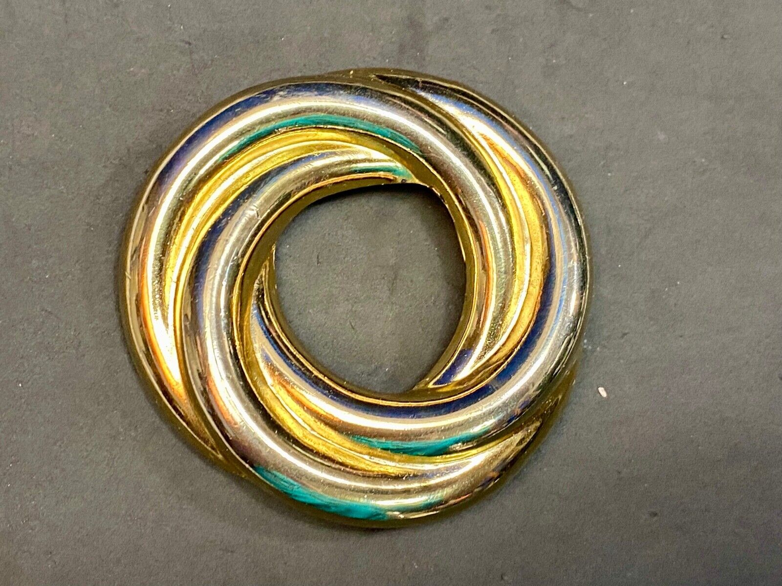 Vintage Gold Tone Multiple Stacked Rings Victorian Dress Belt Buckle 