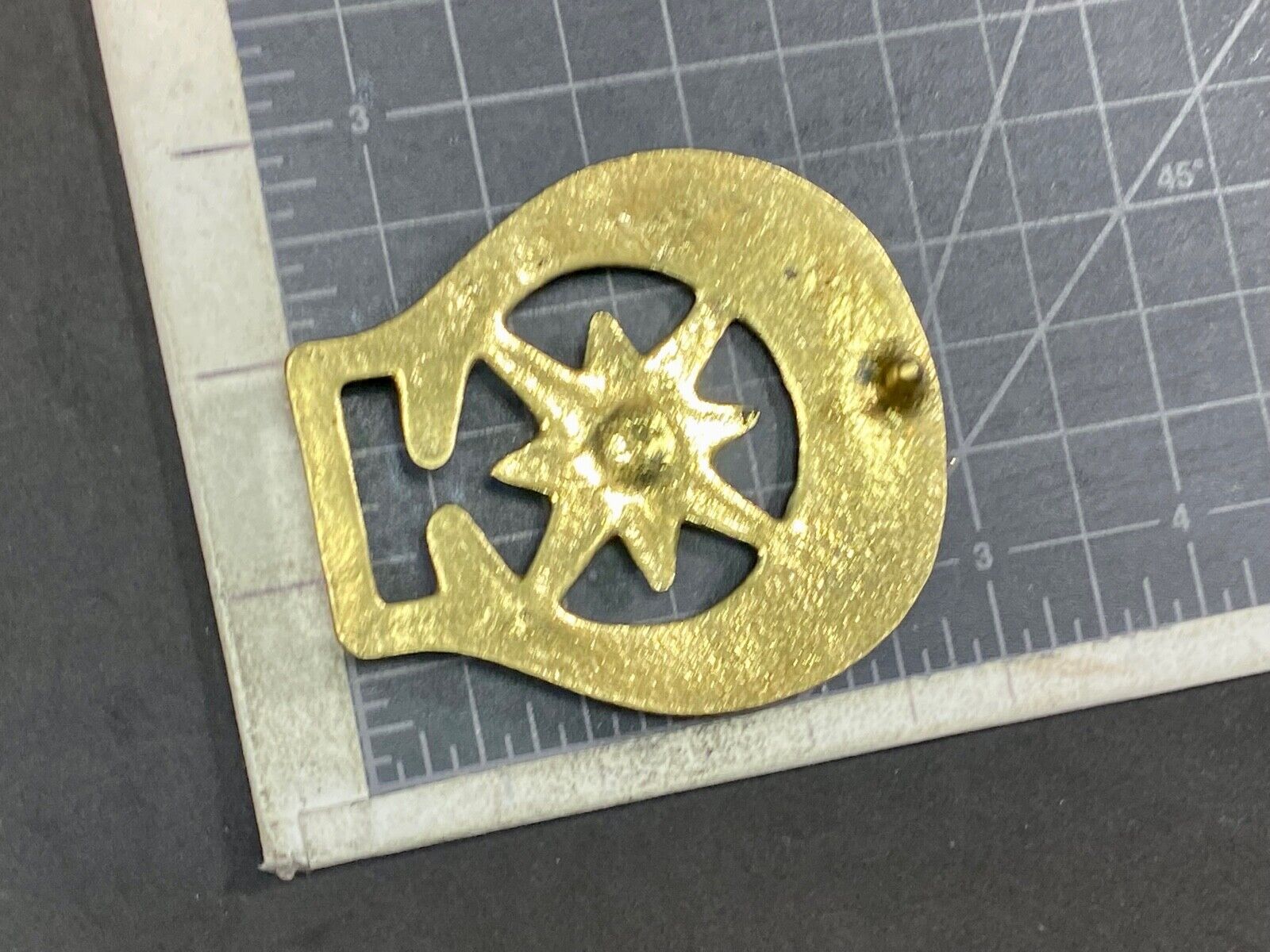 Vintage Horse Saddle Medallion Solid Brass nights STAR or cowgirls belt buckle!