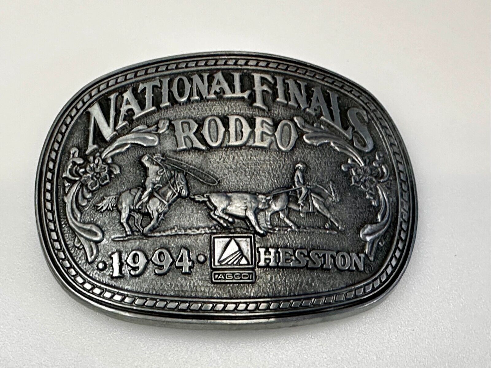 1994 ADM Hesston NFR National Finals Rodeo Cowboys Western Belt Buckle