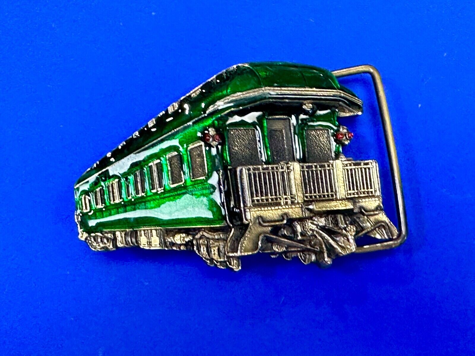 1980 Pullman Train RR Railways collectors GREEN - Great American belt buckle co