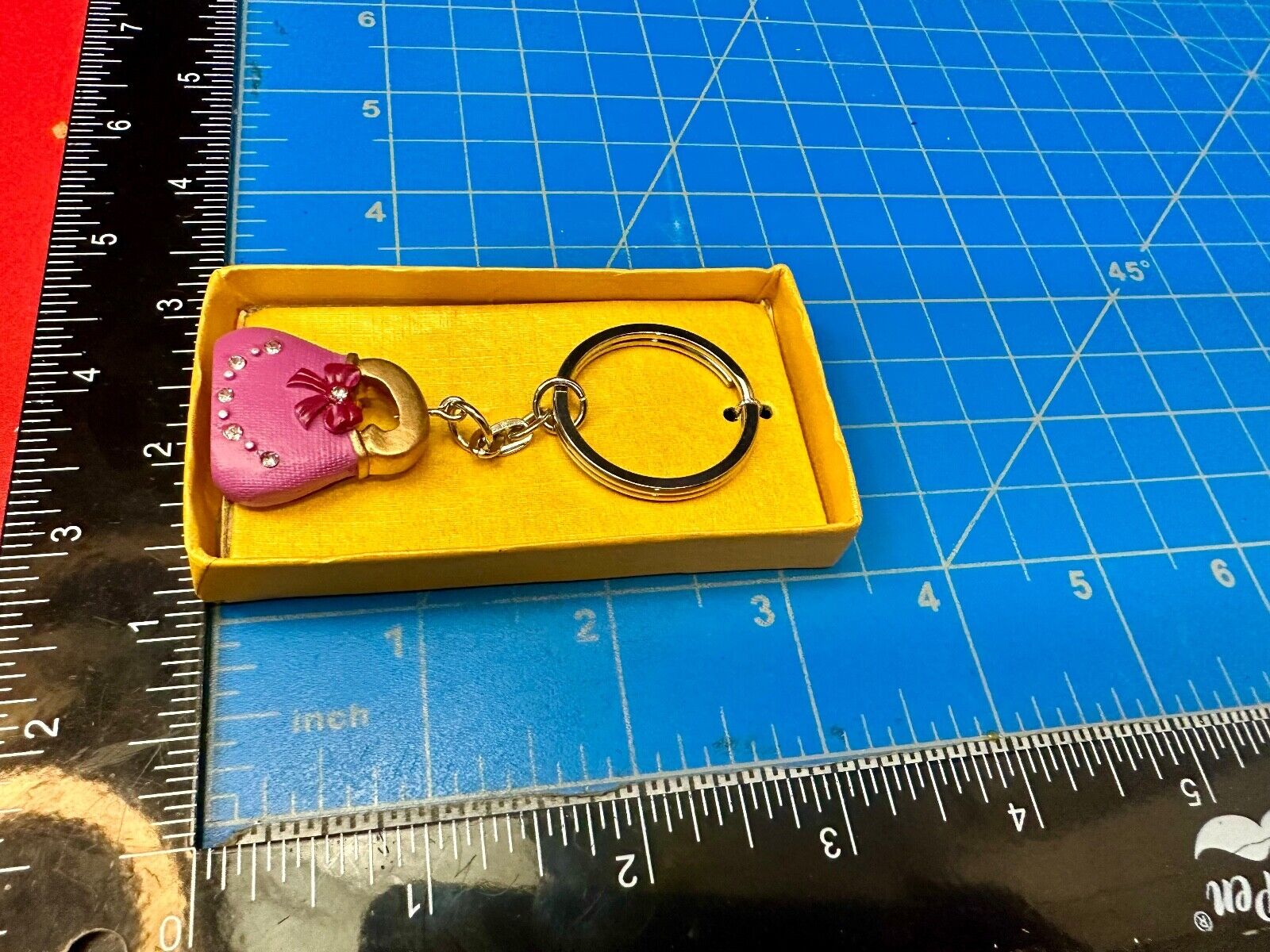 Adorable Jeweled Purple color Purse Fashioncraft Keychain - Key Ring Chain