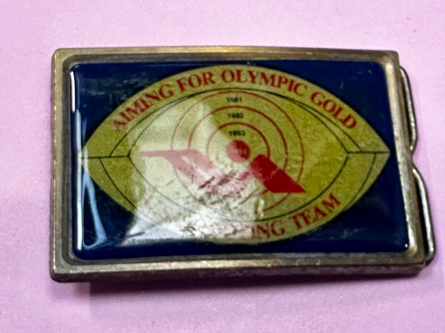 Aiming for Olympic Gold Vintage US Shooting Team Los Angeles 1984 Belt Buckle