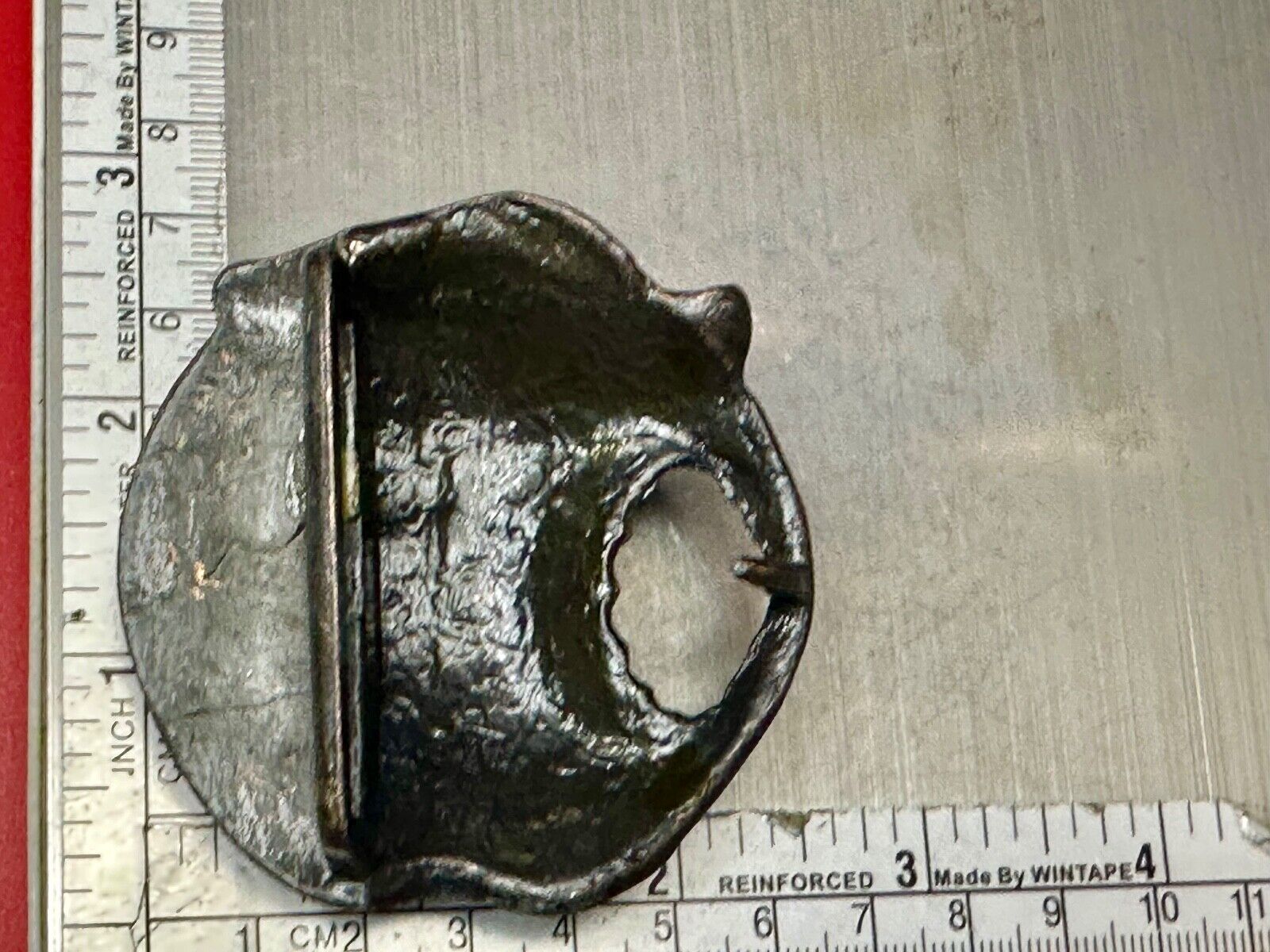 Apple with a bite taken out of it!   Vintage figural Belt Buckle