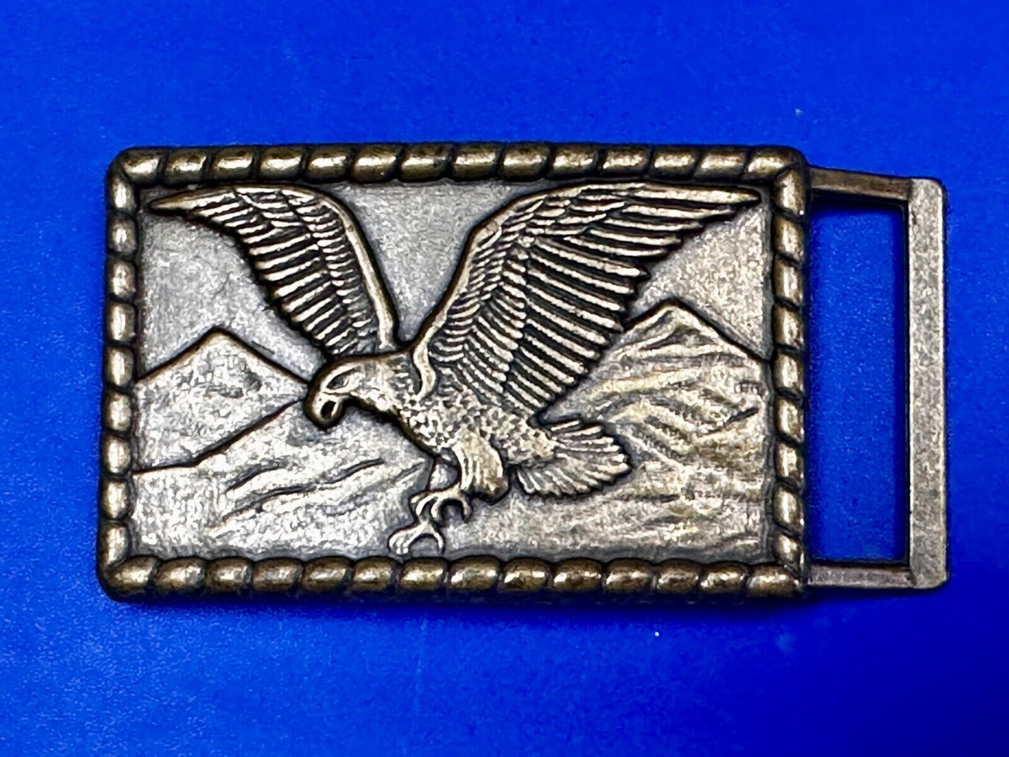 American Bald Eagle flying over majestic USA mountains Vintage Belt Buckle