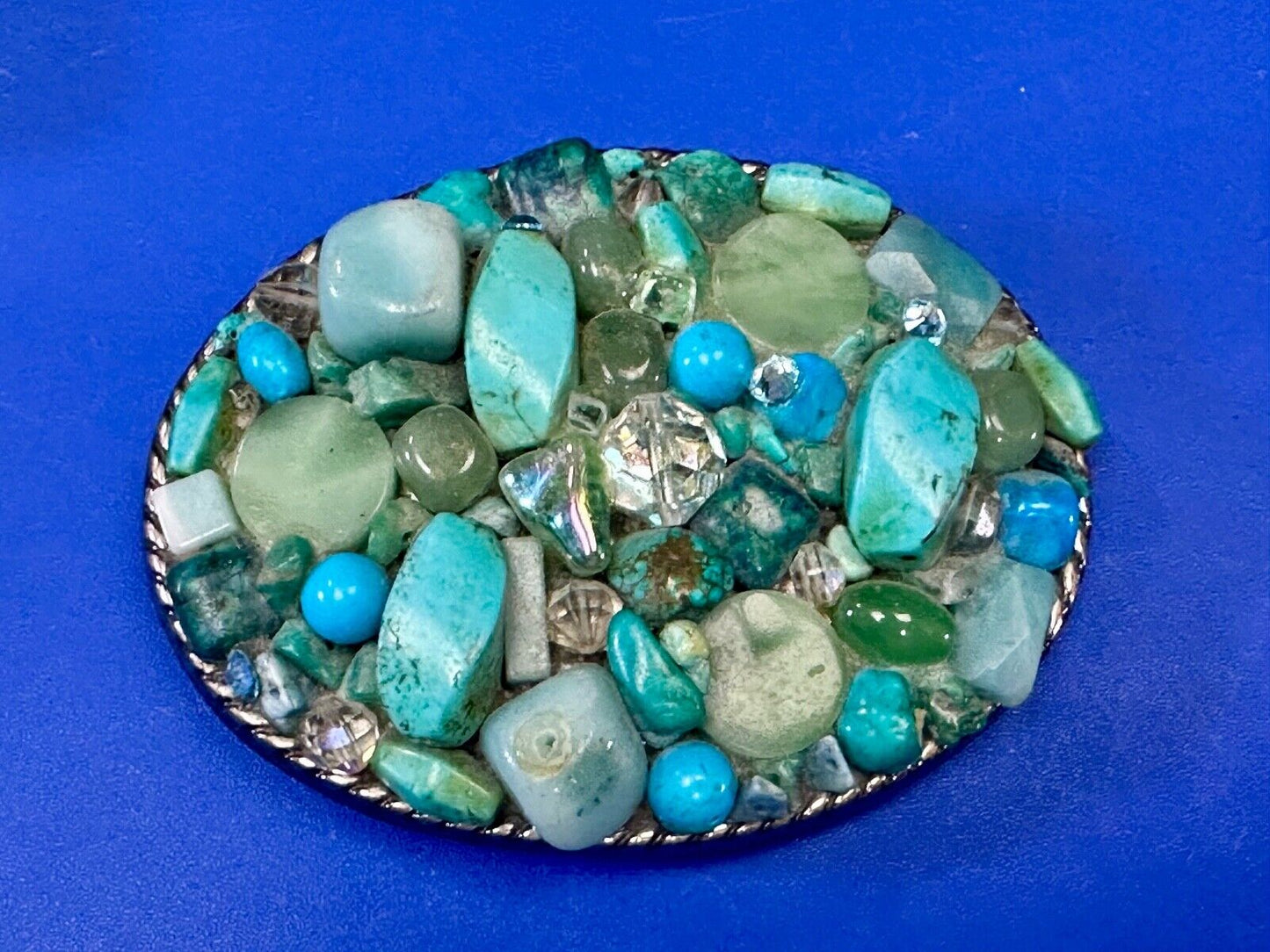 Artisan Mixed Material Turquoise color theme Belt Buckle by Ivan