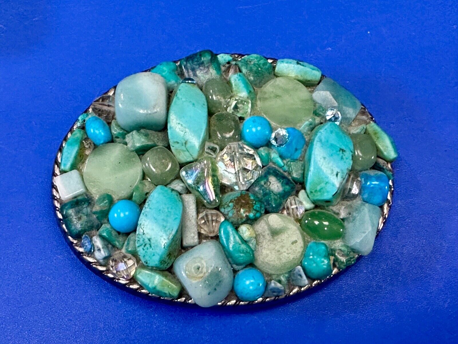 Artisan Mixed Material Turquoise color theme Belt Buckle by Ivan
