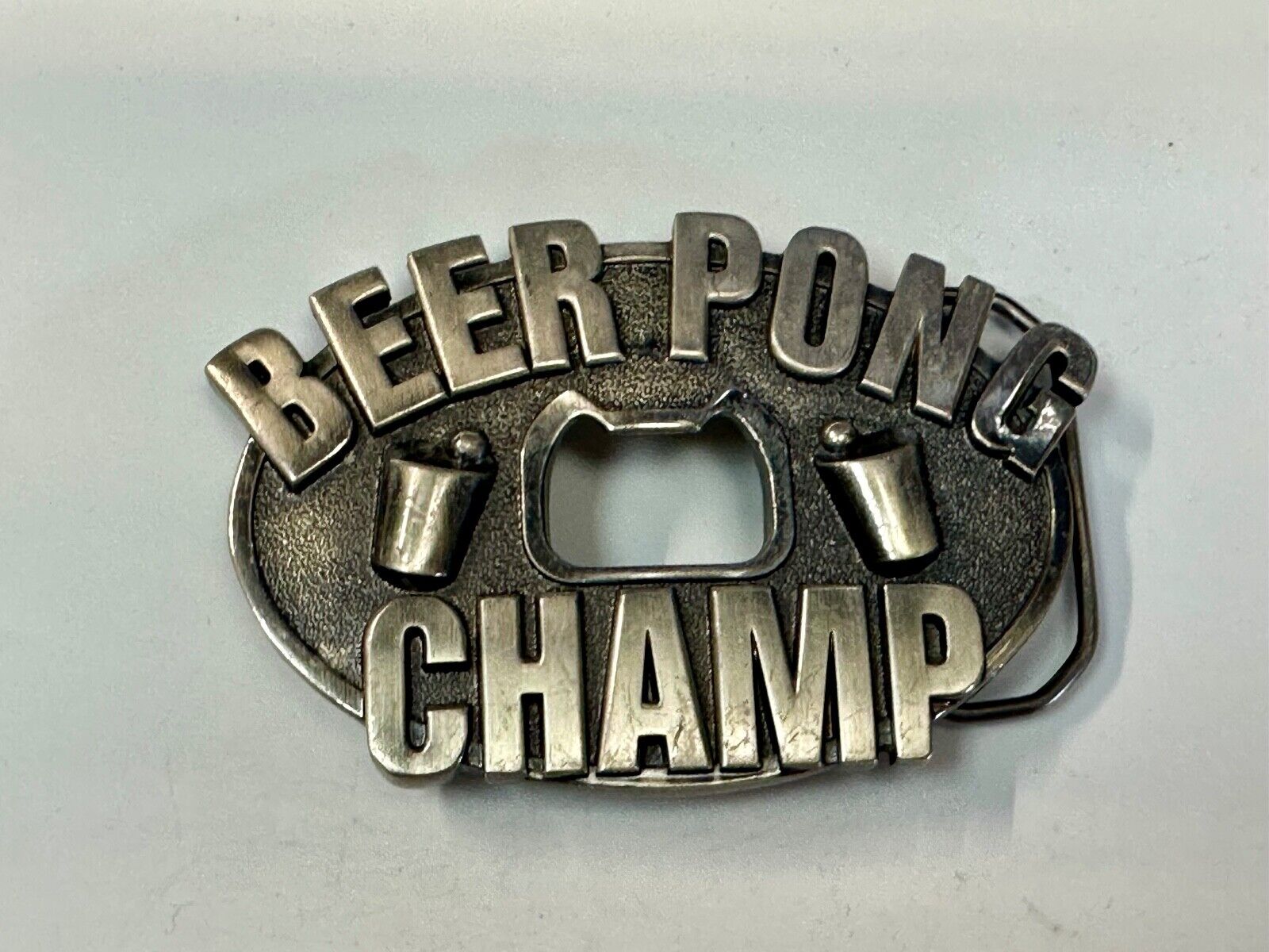 Beer Pong Champ Champion Bottle Opener And Belt Buckle by Kalan
