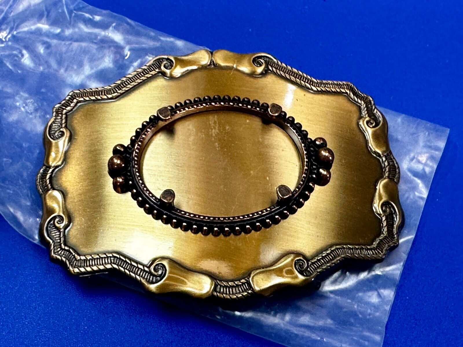 30 x 40 mm Gold Color Western Blank Belt Buckle To Mount Your Cabochon Gem Stone